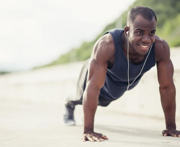 man doing push ups